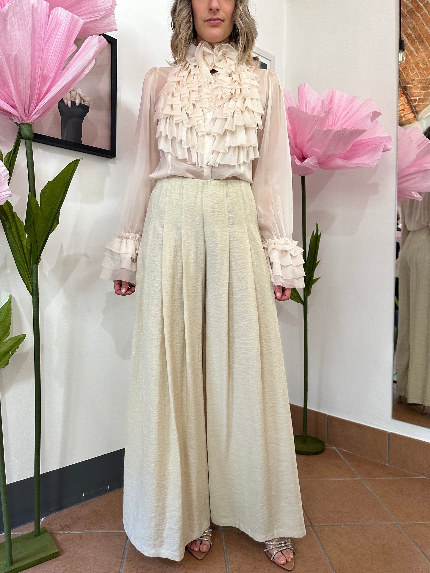 Pantaloni Eleh Lino Pinces