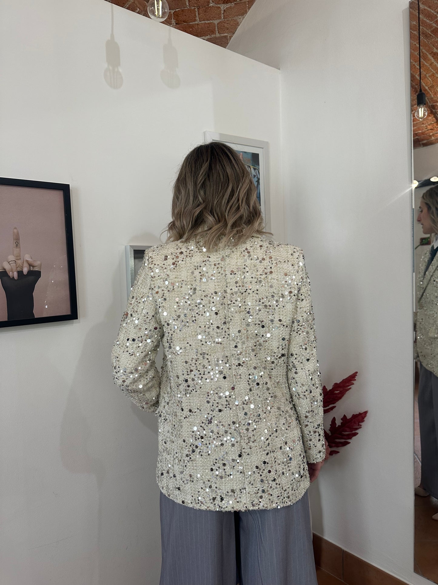 Blazer Tweed Pailettes