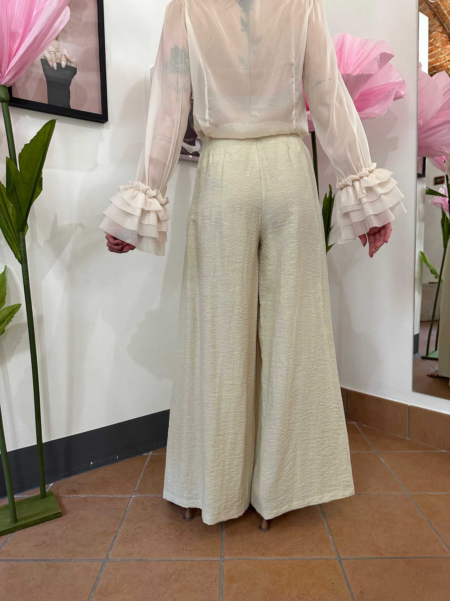 Pantaloni Eleh Lino Pinces