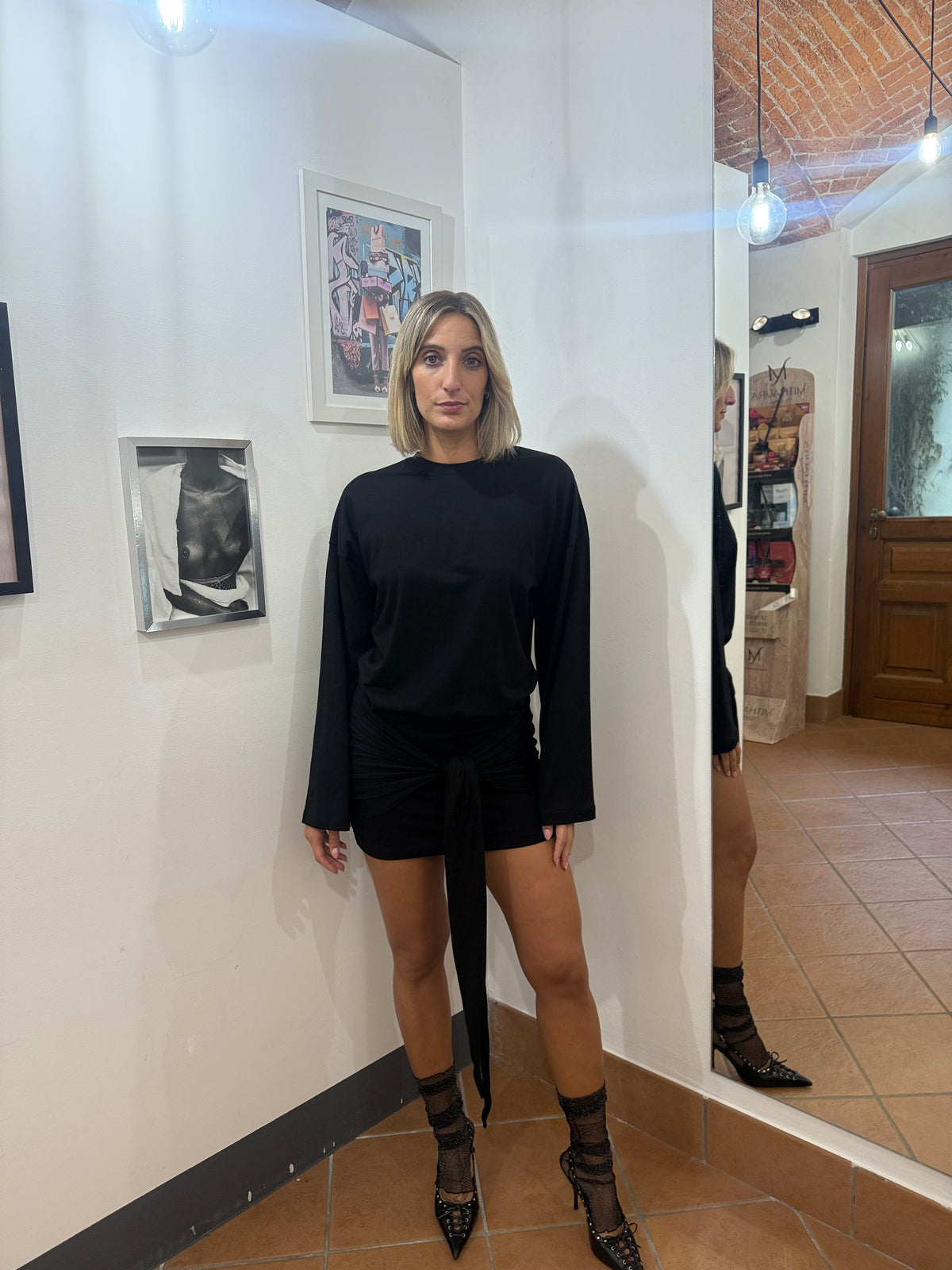 Abito long sleeve nodo