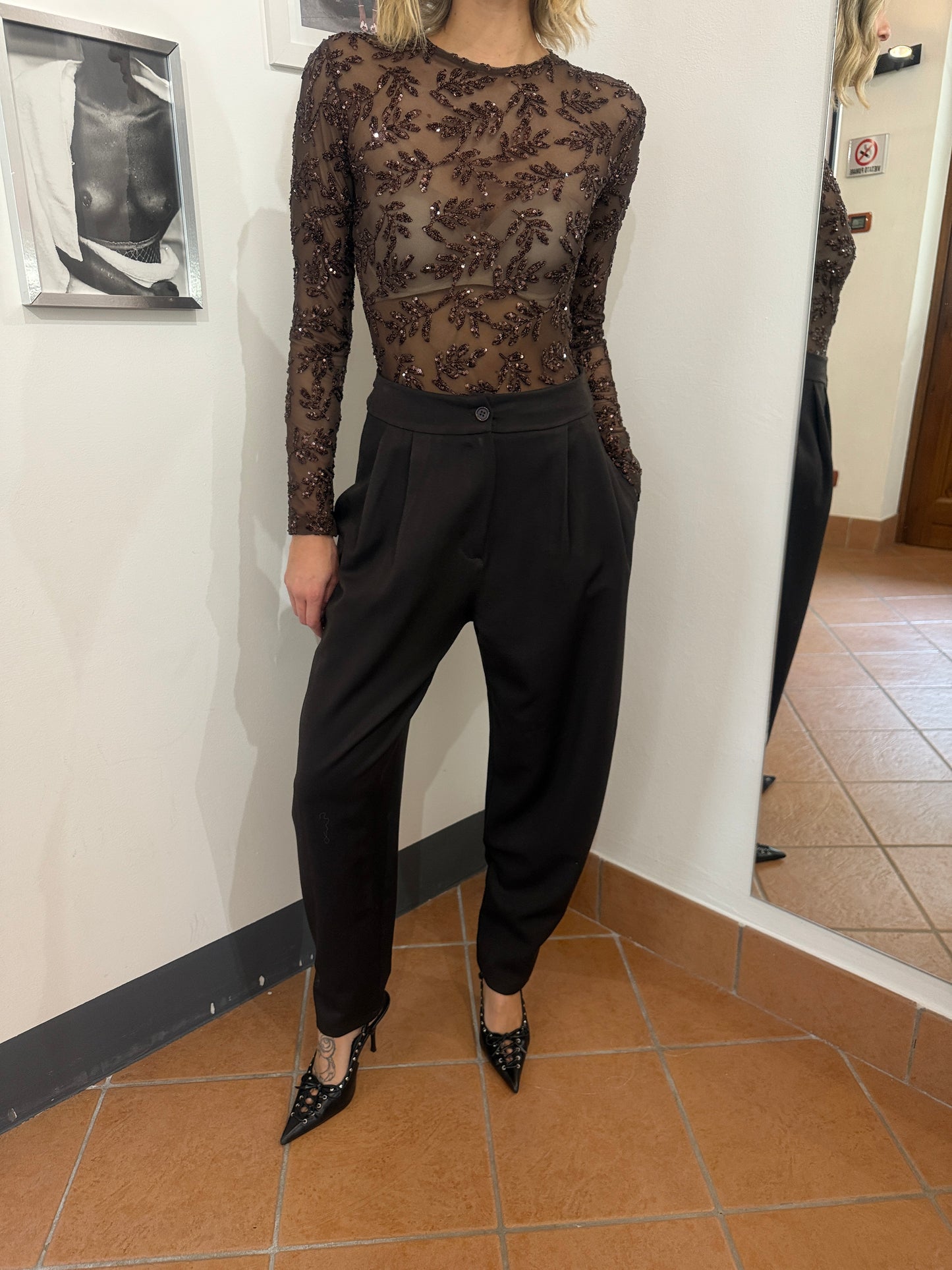 Pantalone Barrel Bottone