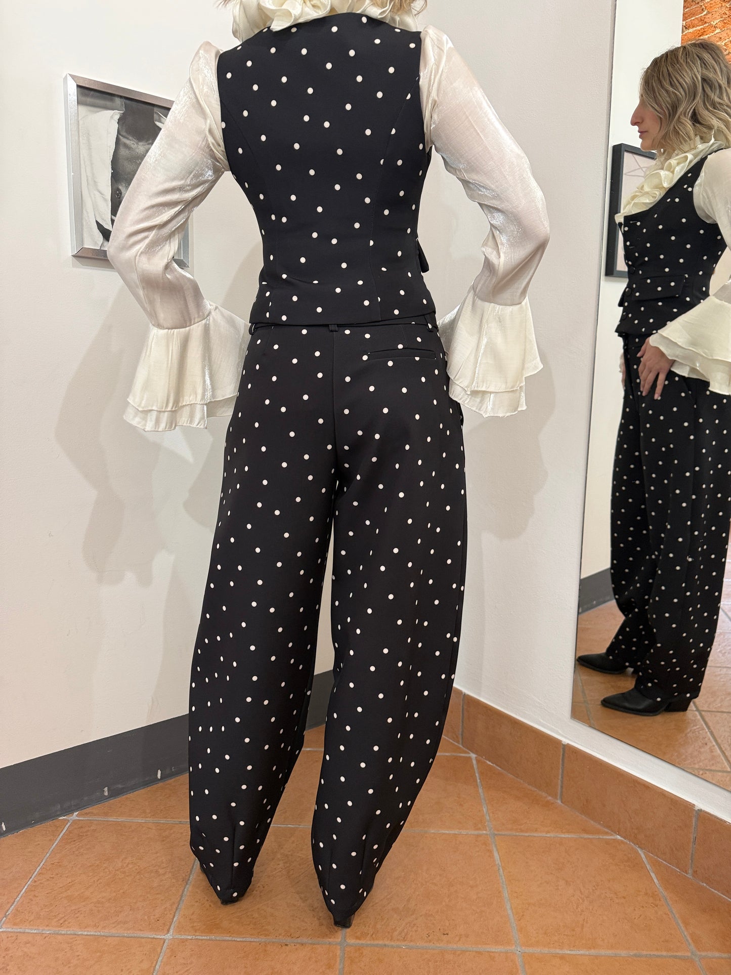 Pantalone Barrel Pois