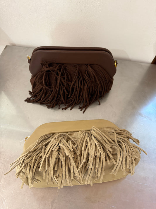 Clutch Frange Scamosciata