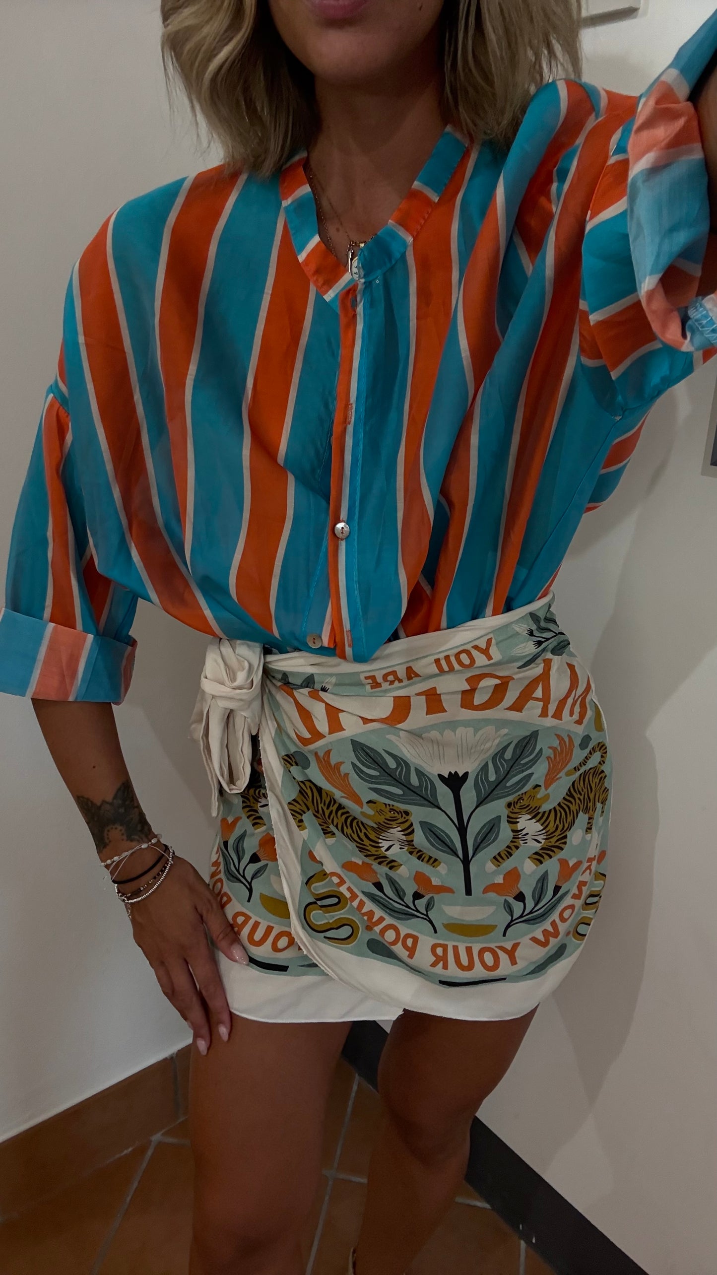 Camicia Righe Larghe Lyocell