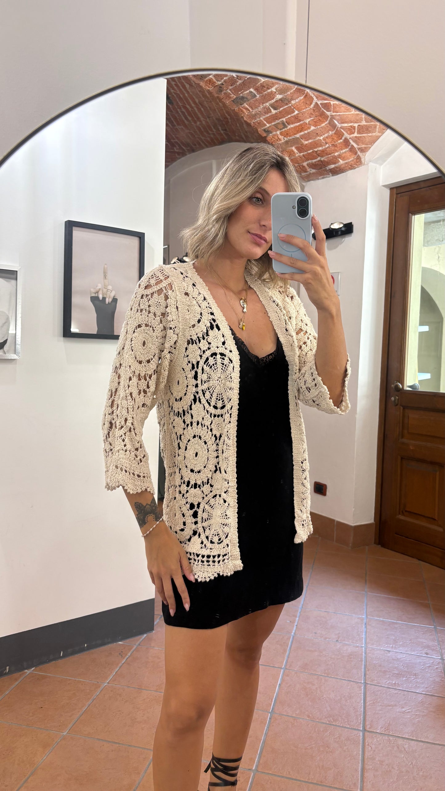 Cardigan Macramè
