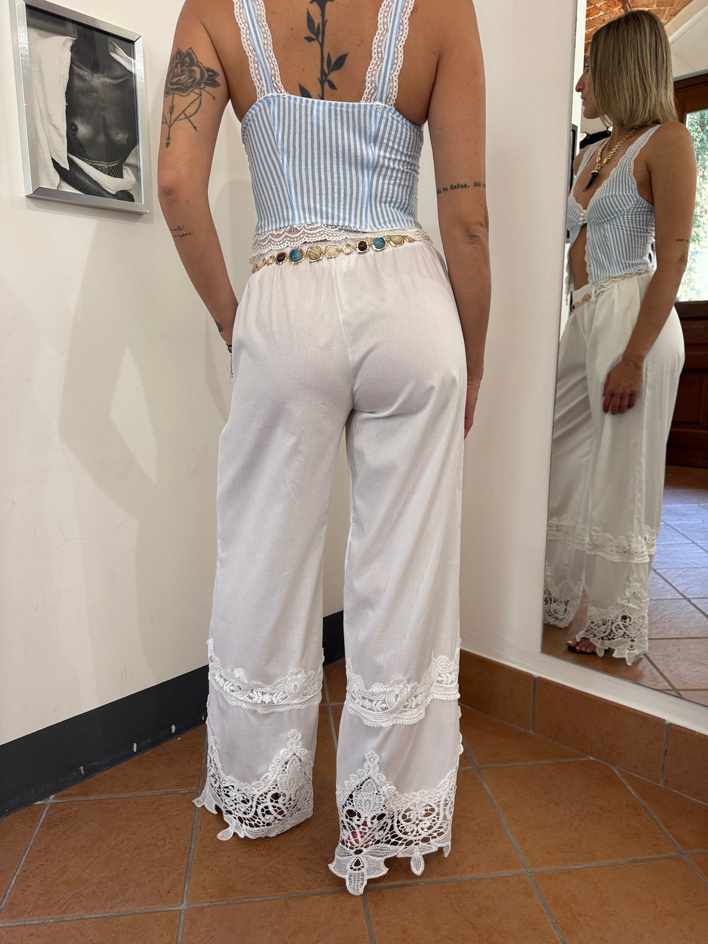 Pantaloni Macramé