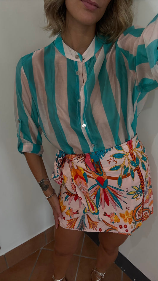 Camicia Righe Larghe Lyocell