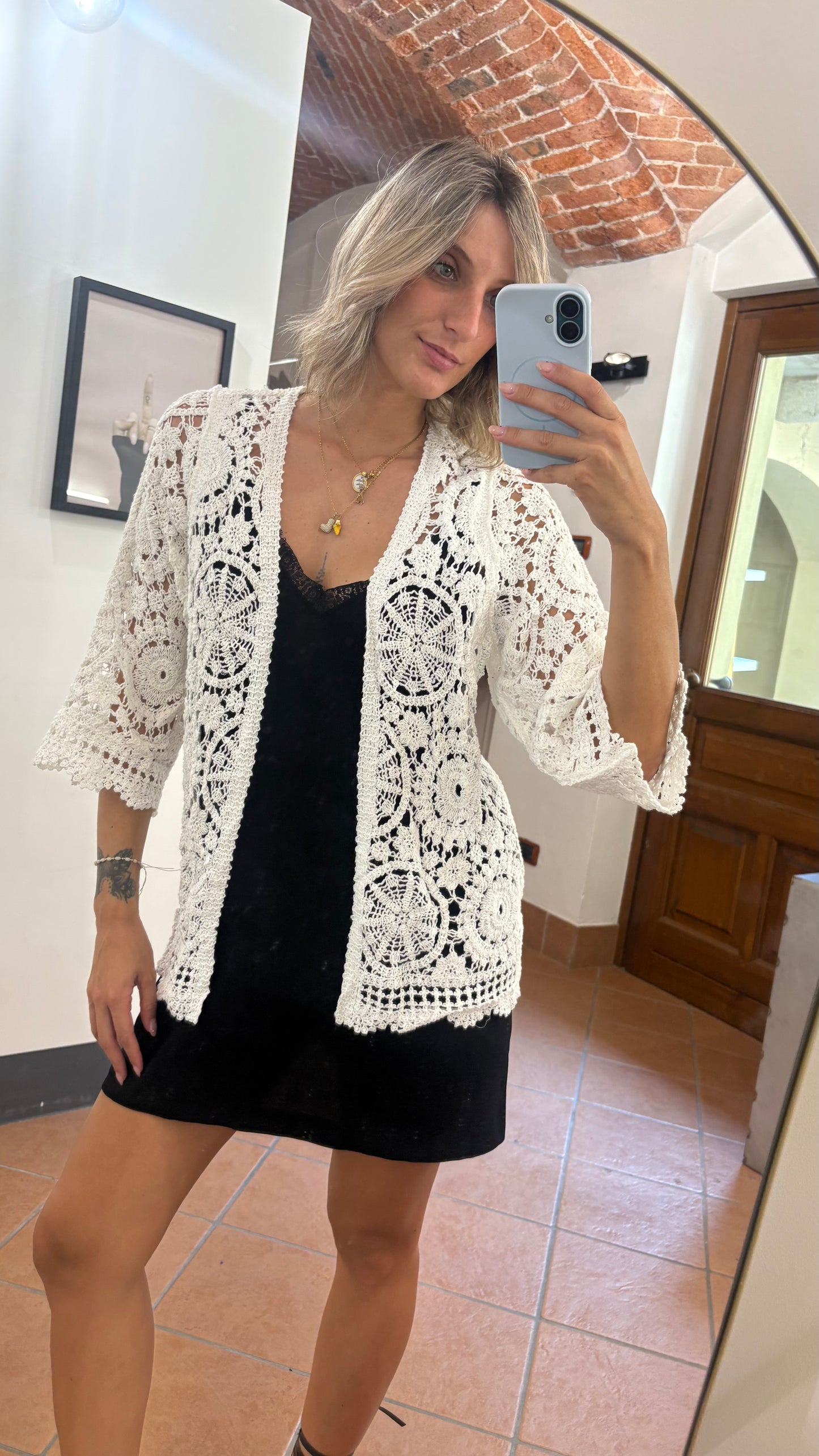 Cardigan Macramè