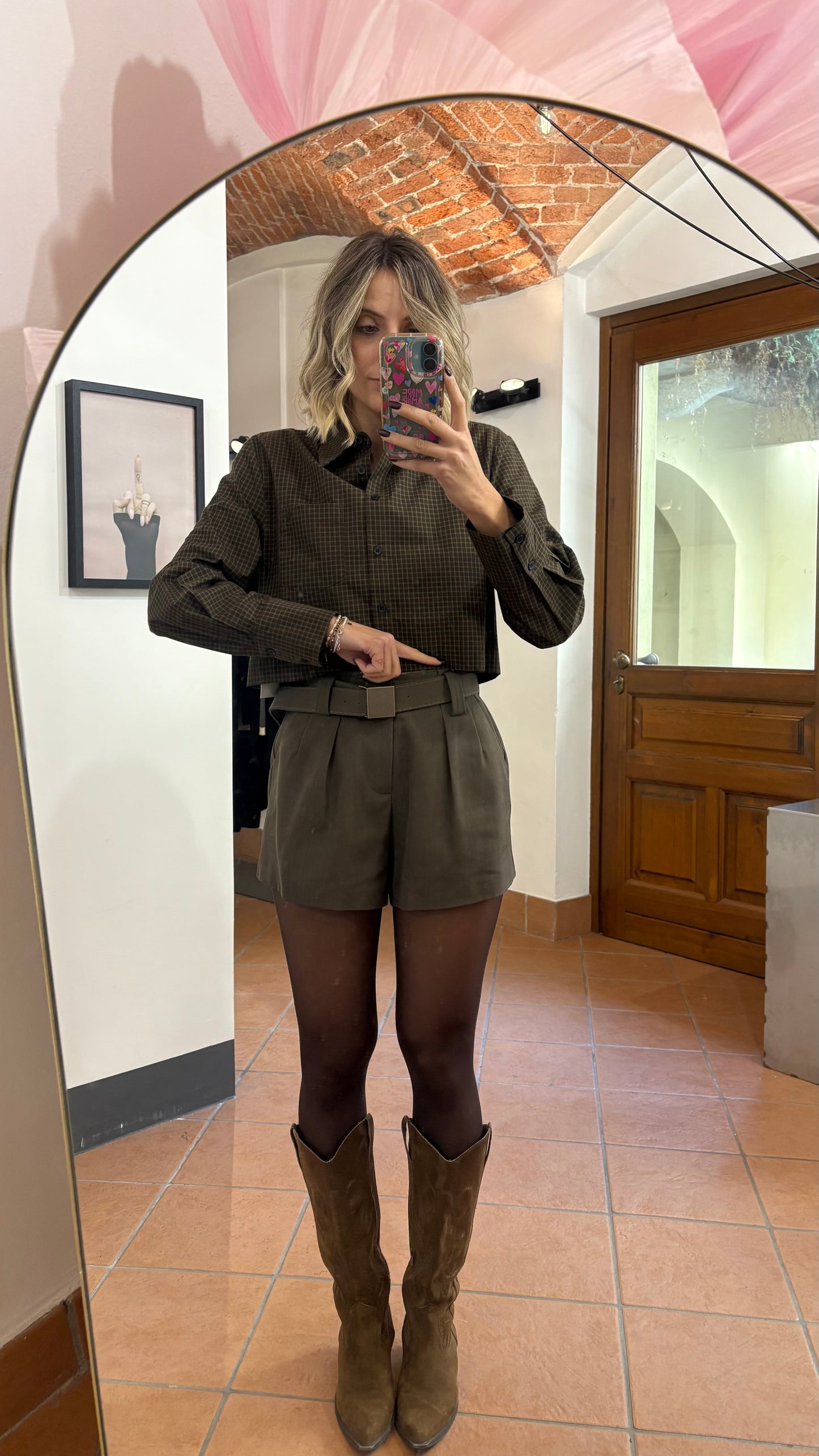 Camicia Crop Quadretti Eleh