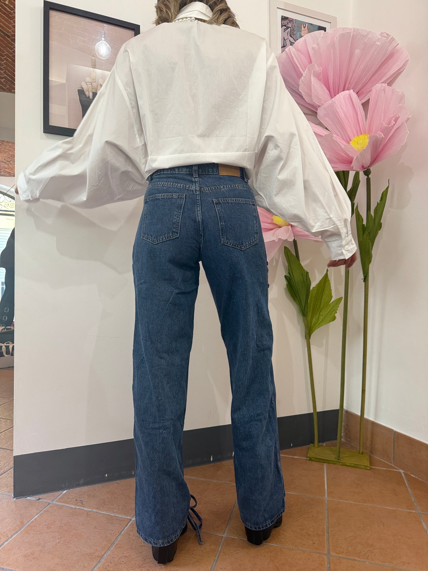 Jeans LaceUp Cuciture