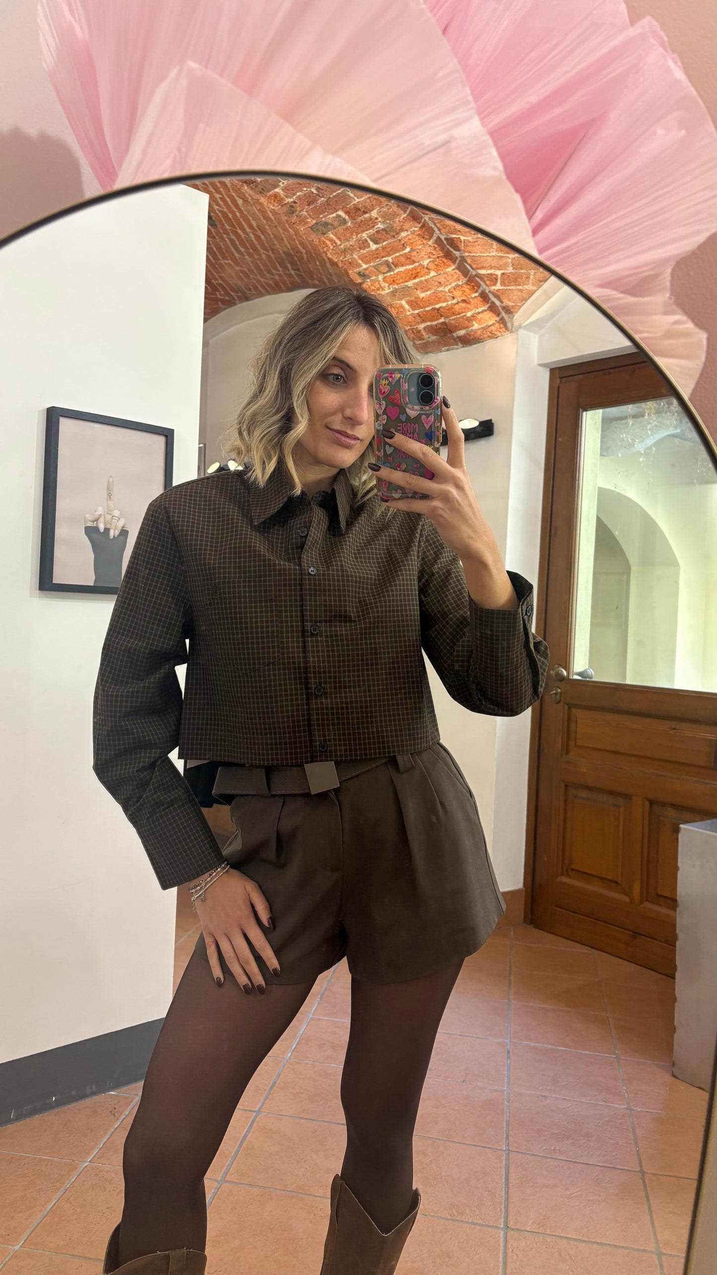 Camicia Crop Quadretti Eleh