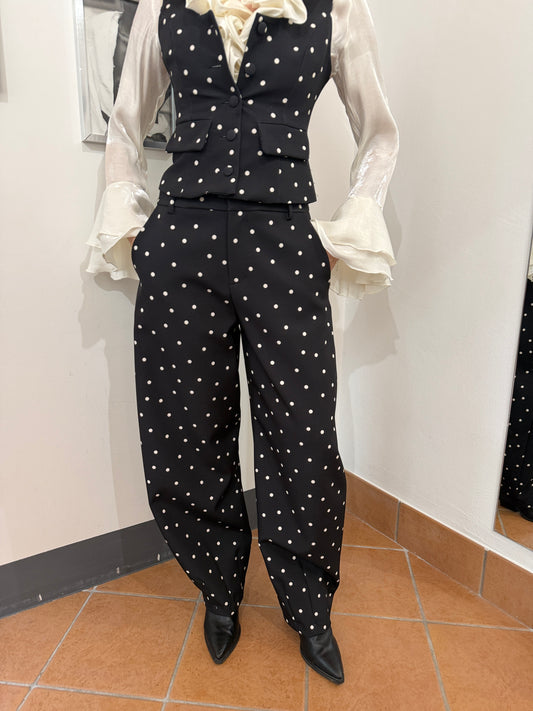 Pantalone Barrel Pois