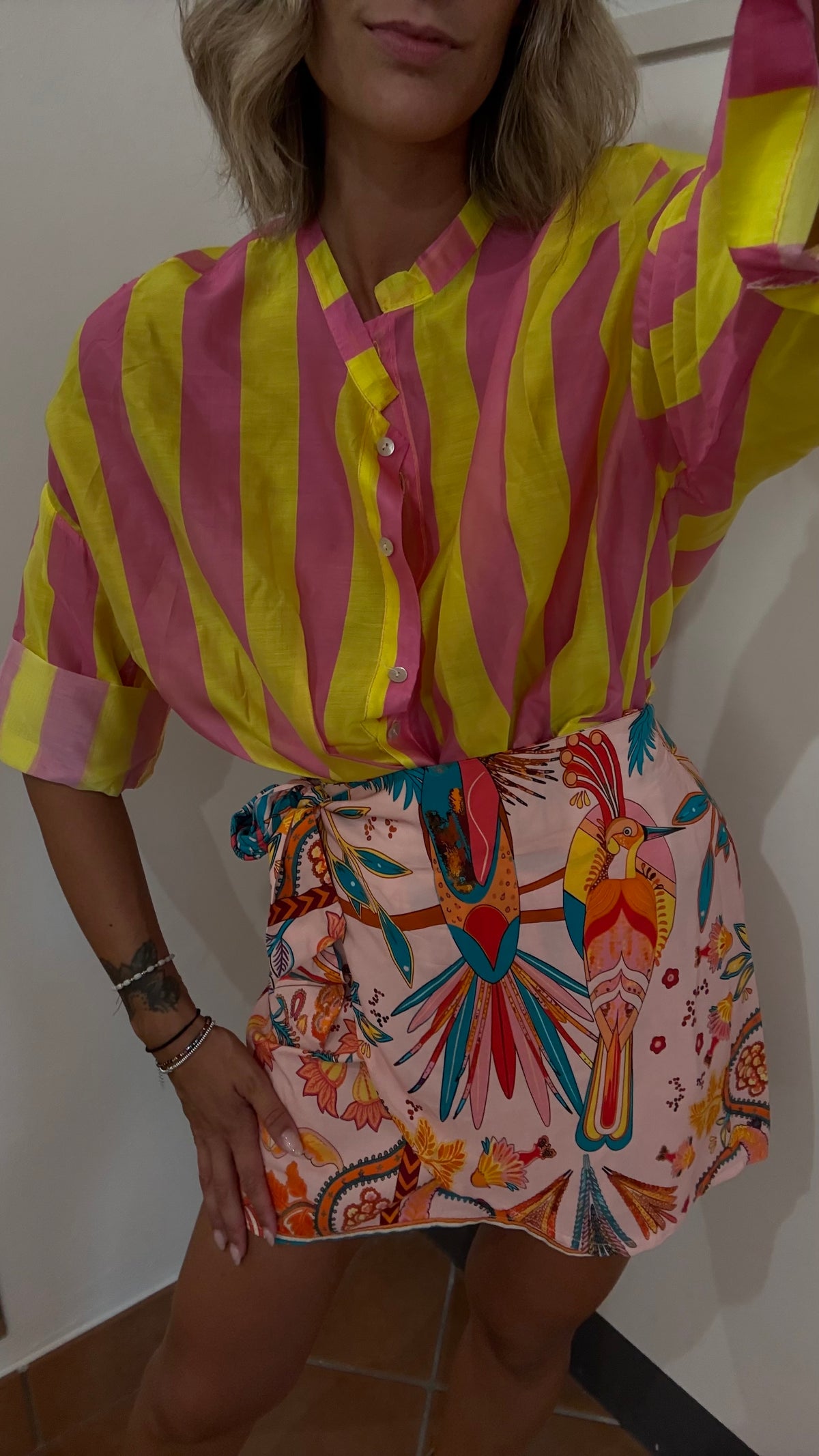 Camicia Righe Larghe Lyocell