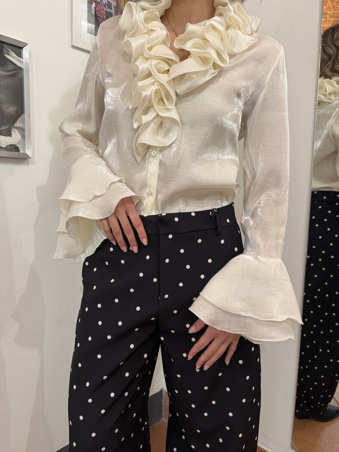 Pantalone Barrel Pois
