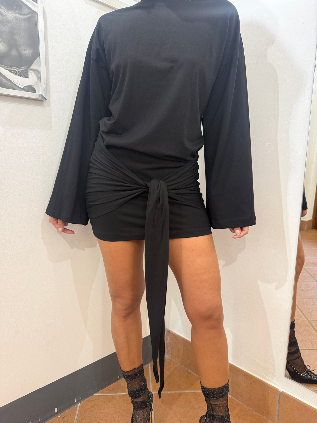 Abito long sleeve nodo